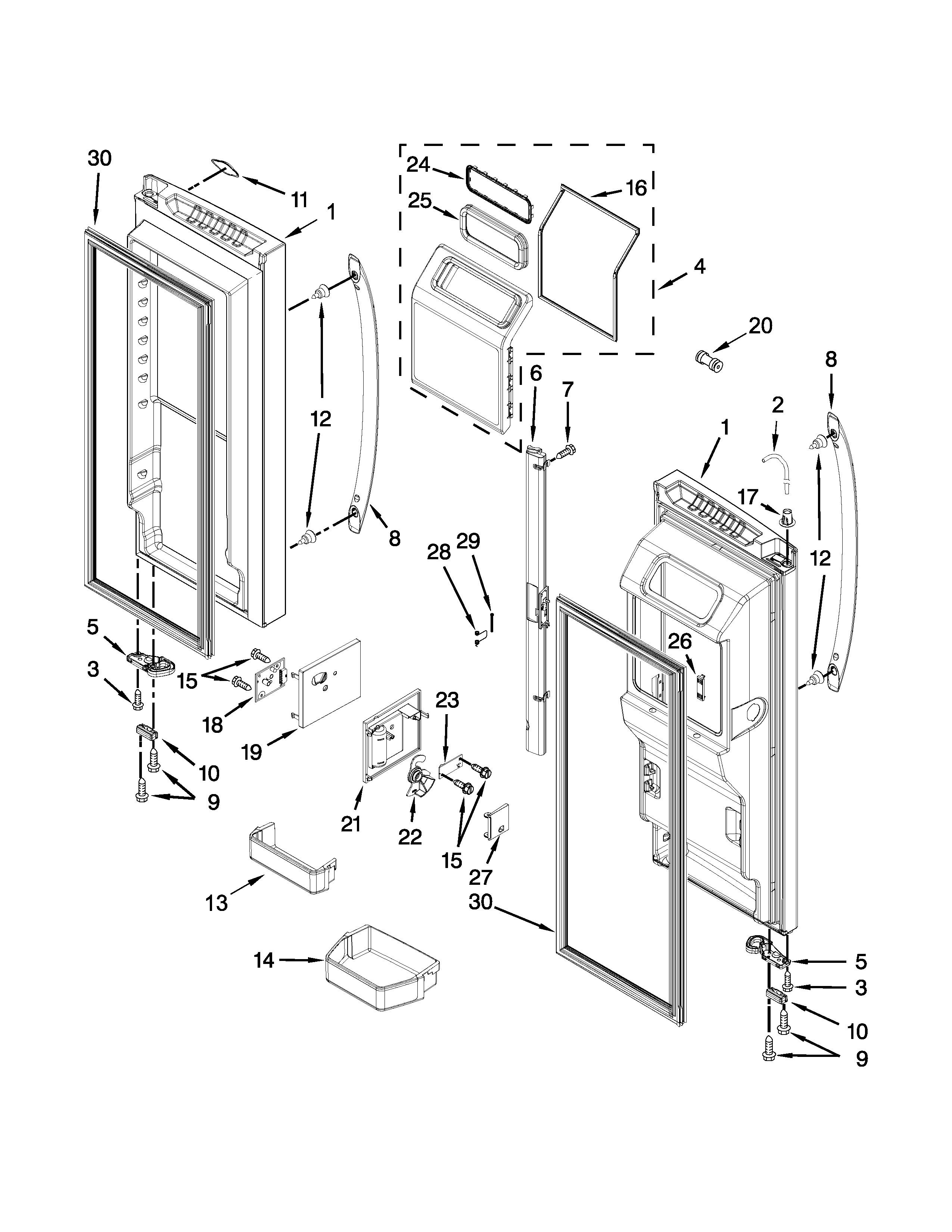 Refrigerator door parts