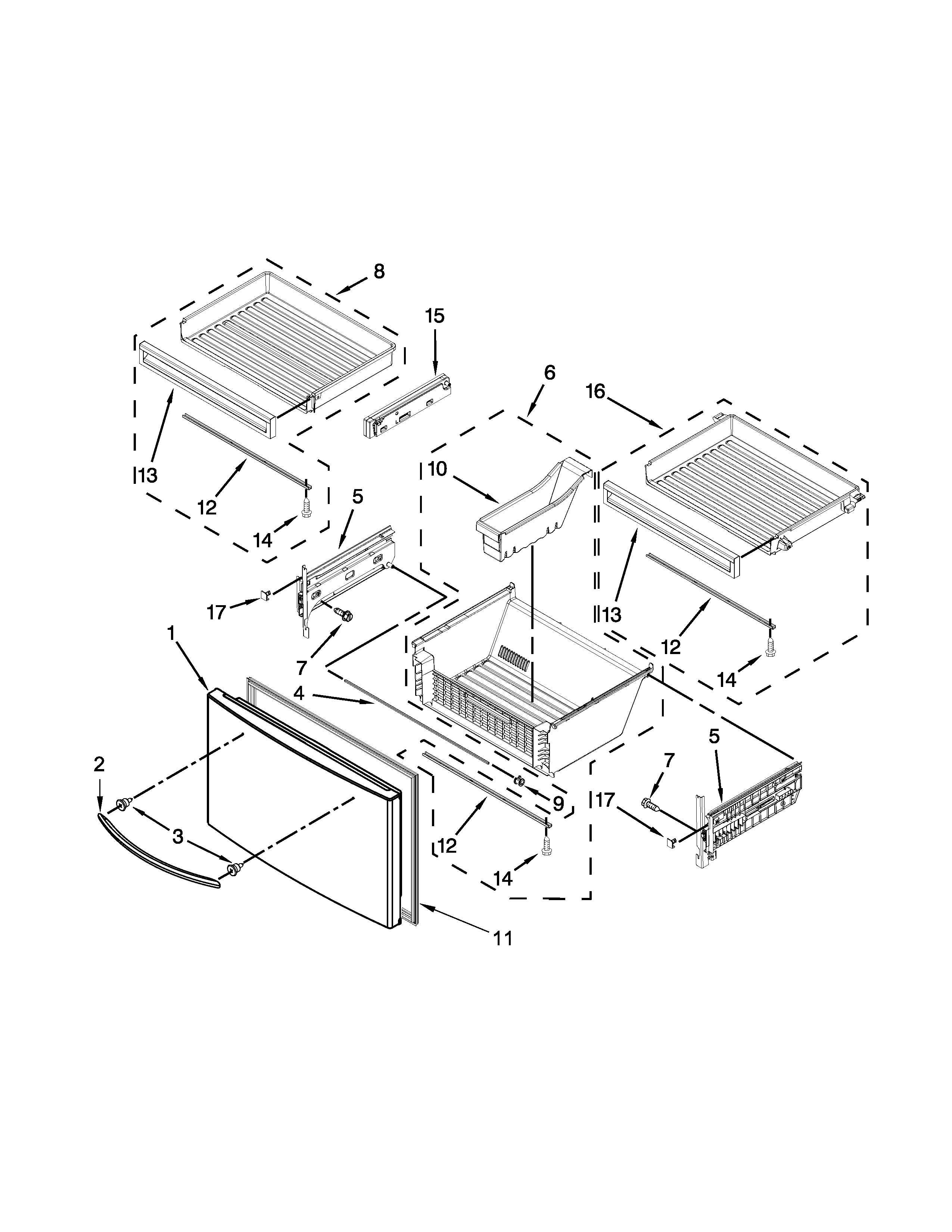 Freezer door parts