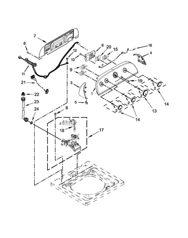 Controls and water inlet parts