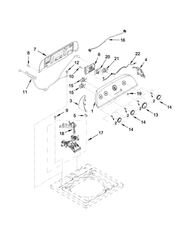 Controls and water inlet parts