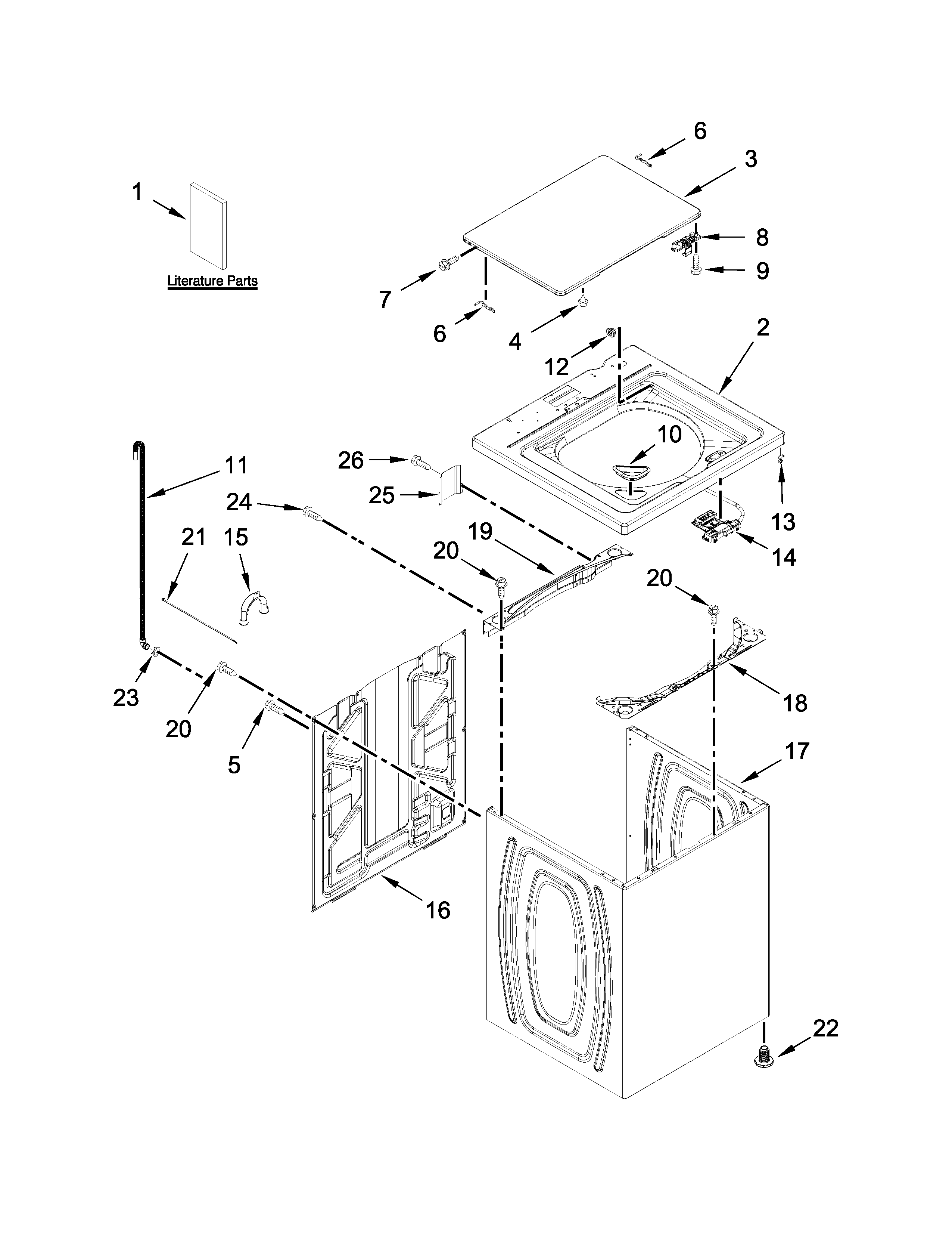 Top and cabinet parts