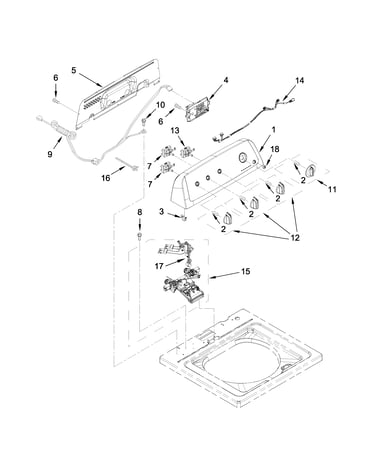 Controls and water inlet parts