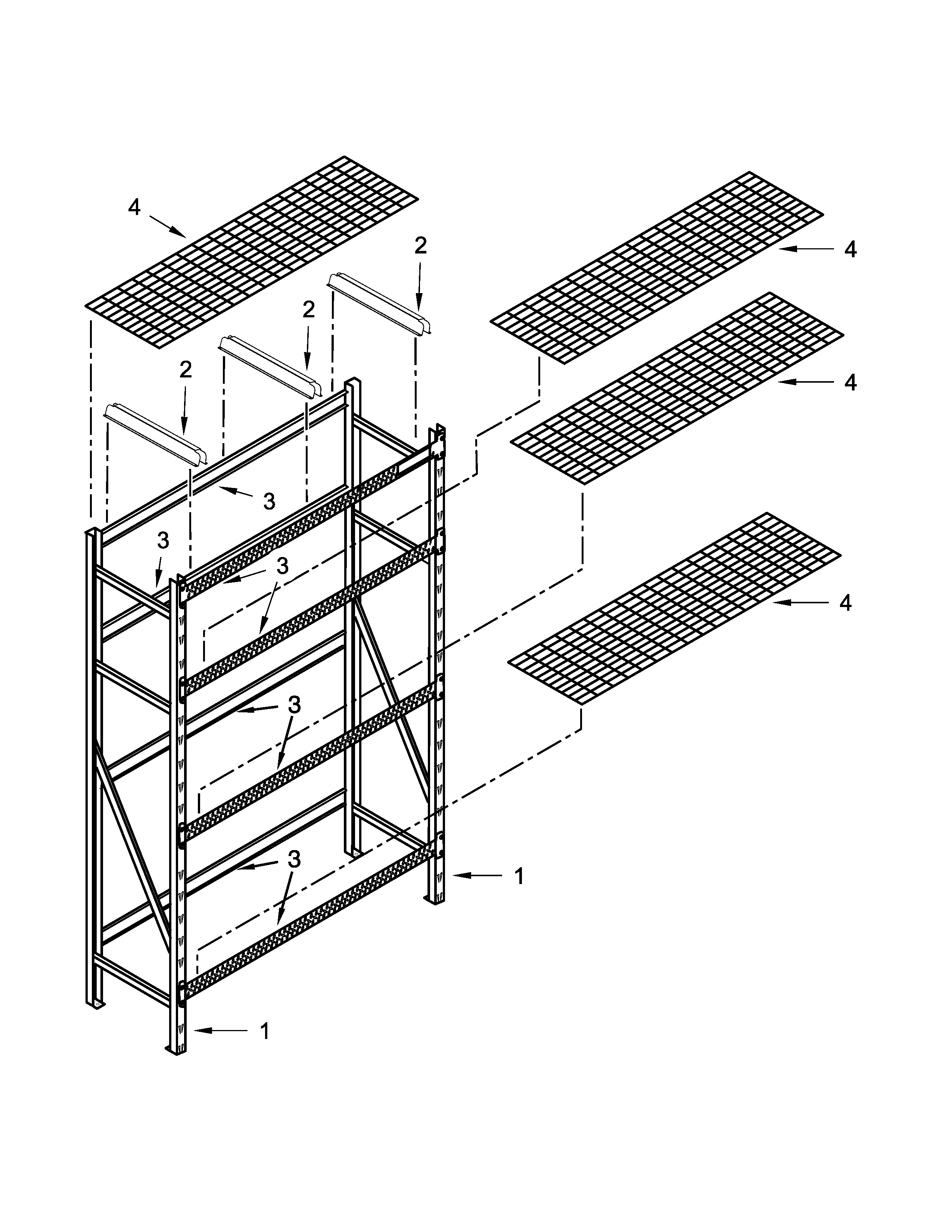 Rack shelving parts