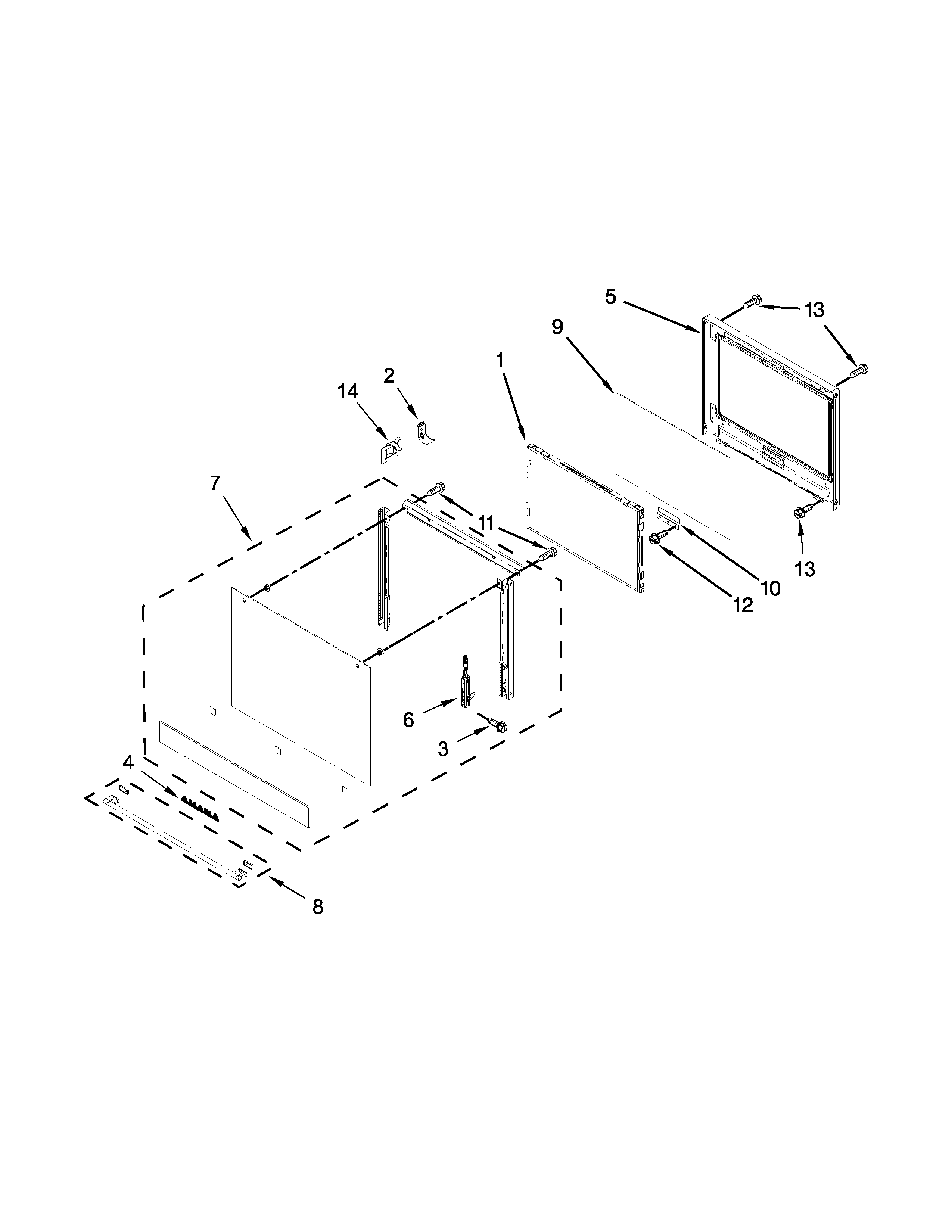 Oven door parts