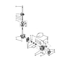 Whirlpool 7MWET3300EQ0 brake, clutch, gearcase, motor and pump parts diagram