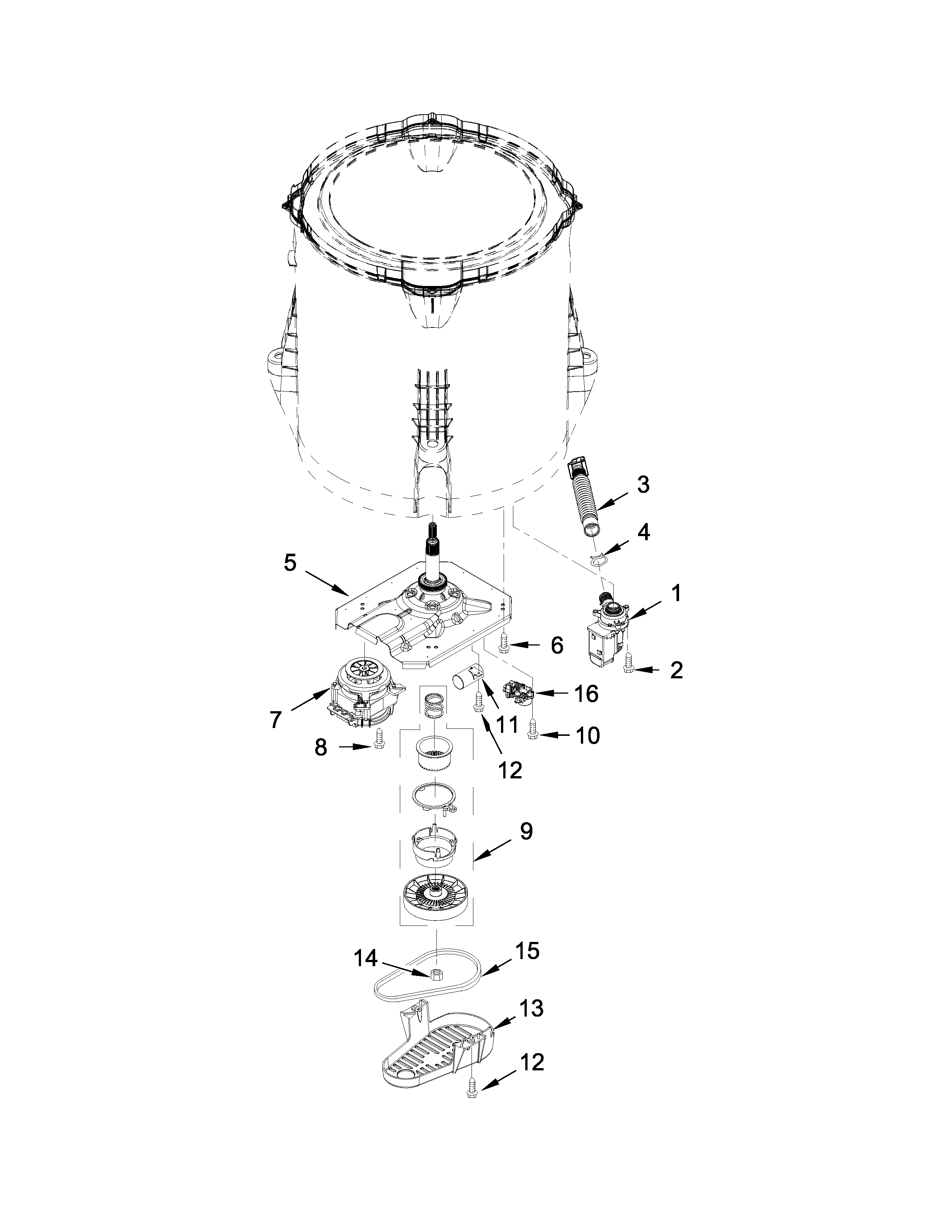Gearcase, motor and pump parts