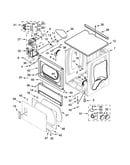 Upper cabinet and front panel parts