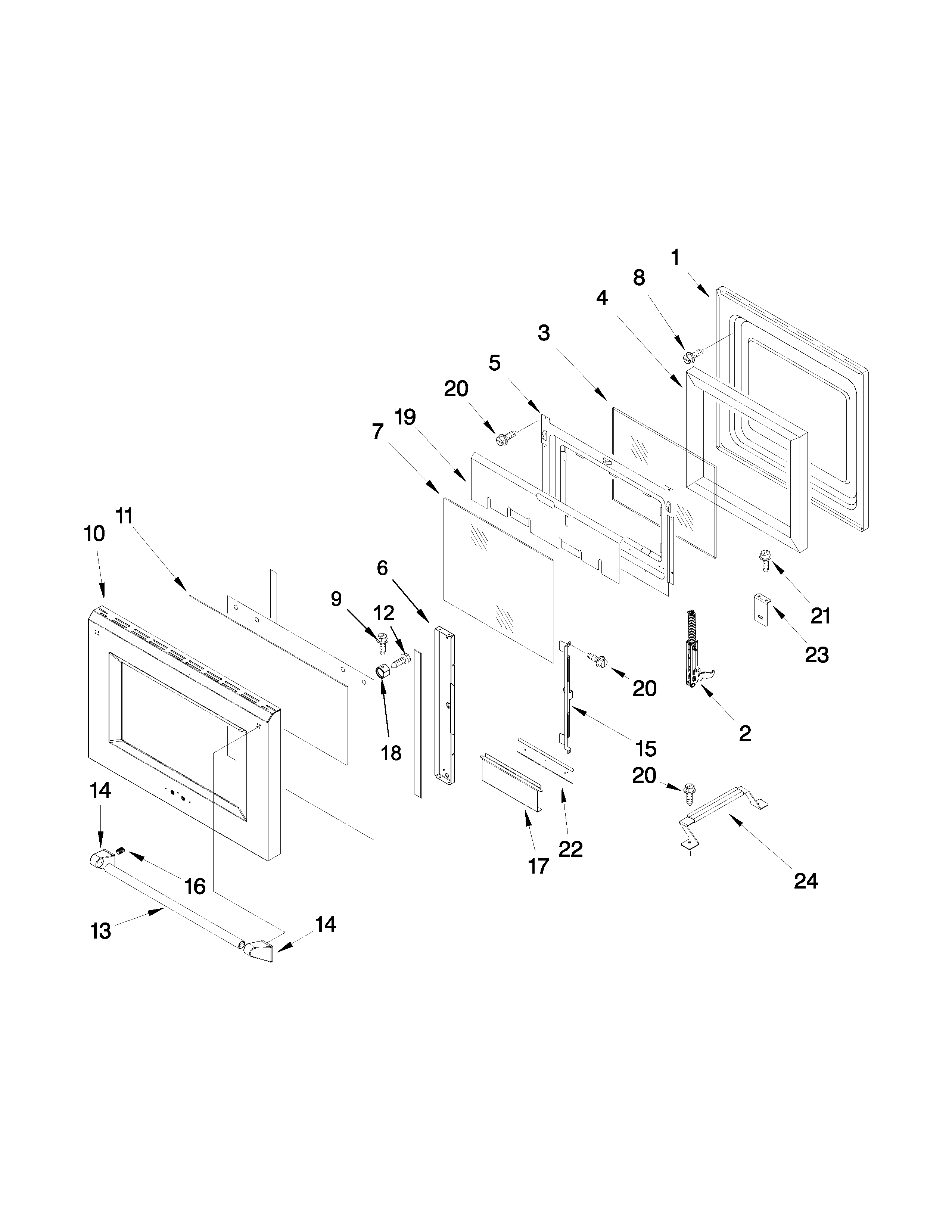 18" oven door parts