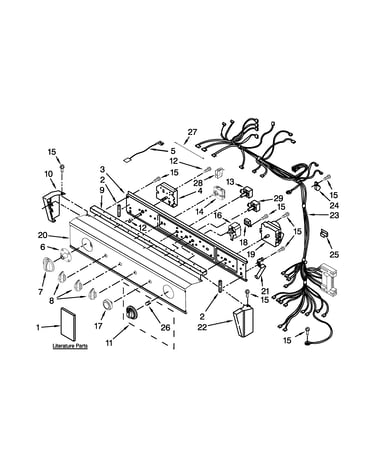 Washer/dryer control panel parts