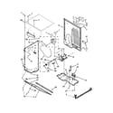 Whirlpool 7MWGT3300EQ0 dryer cabinet and motor parts diagram