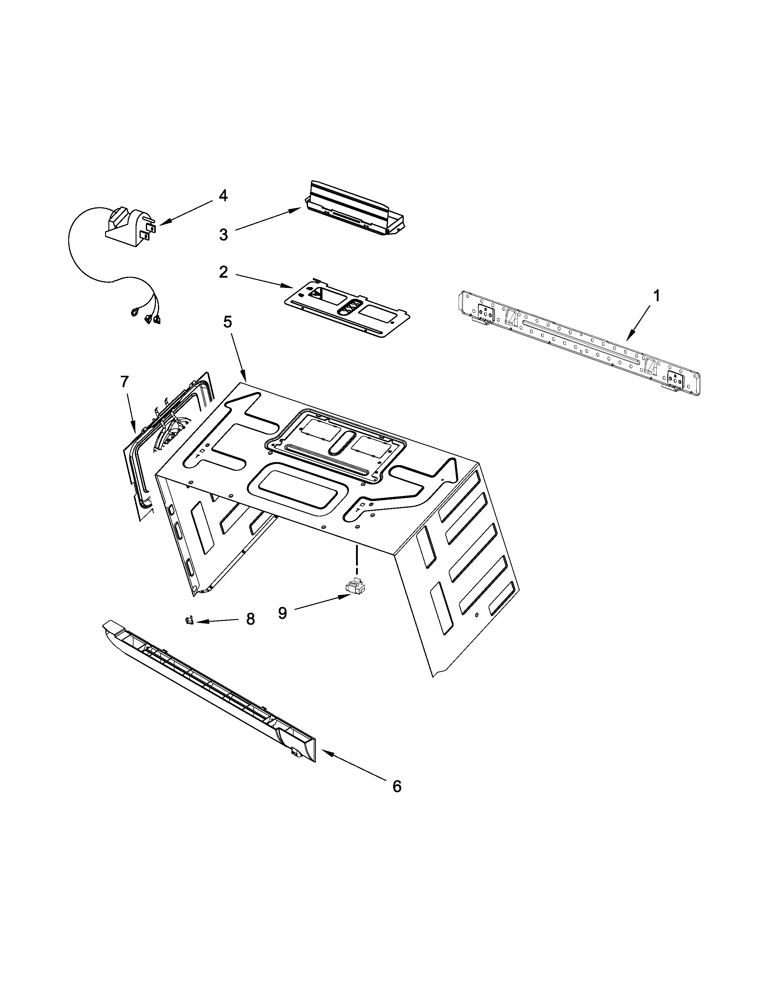 Cabinet and installation parts