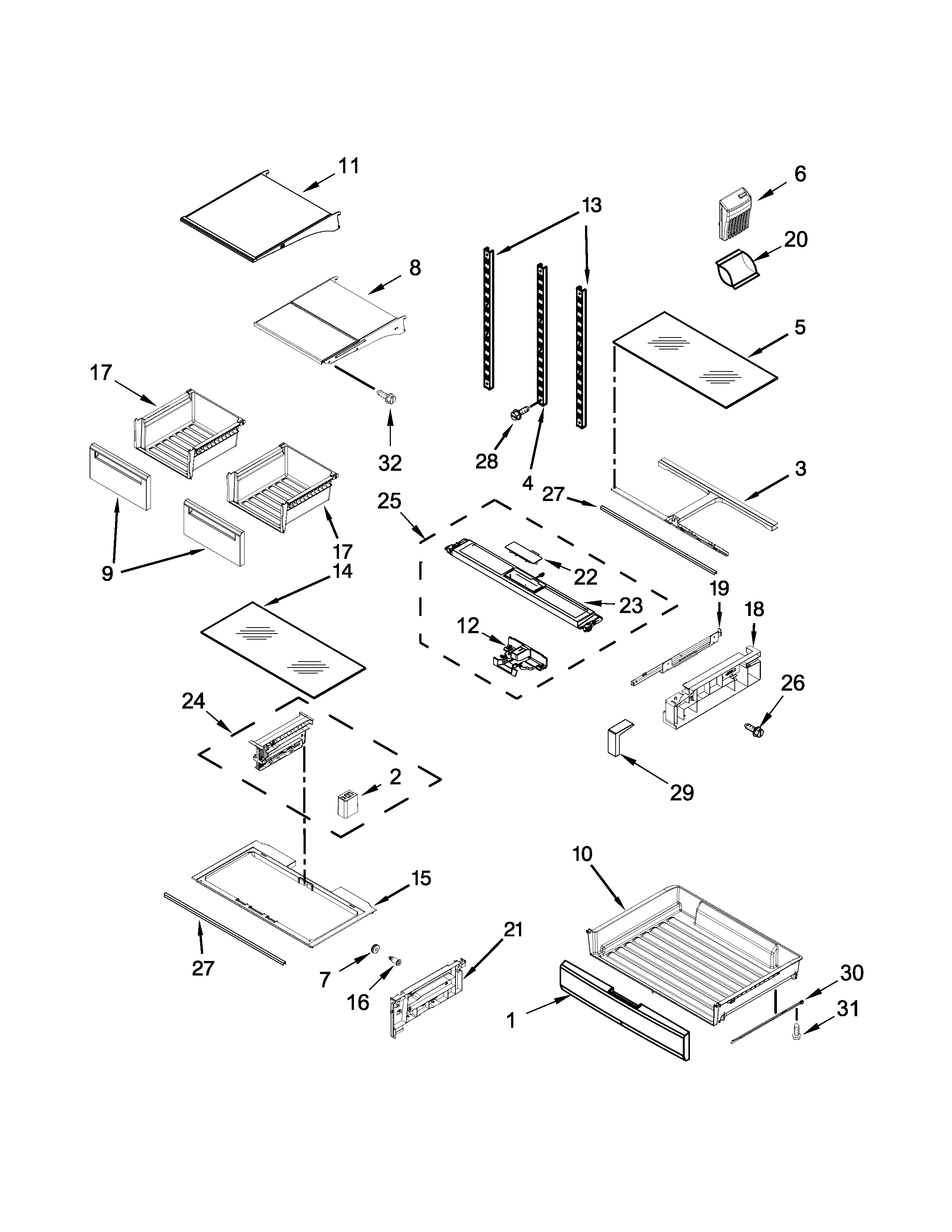 Shelf parts