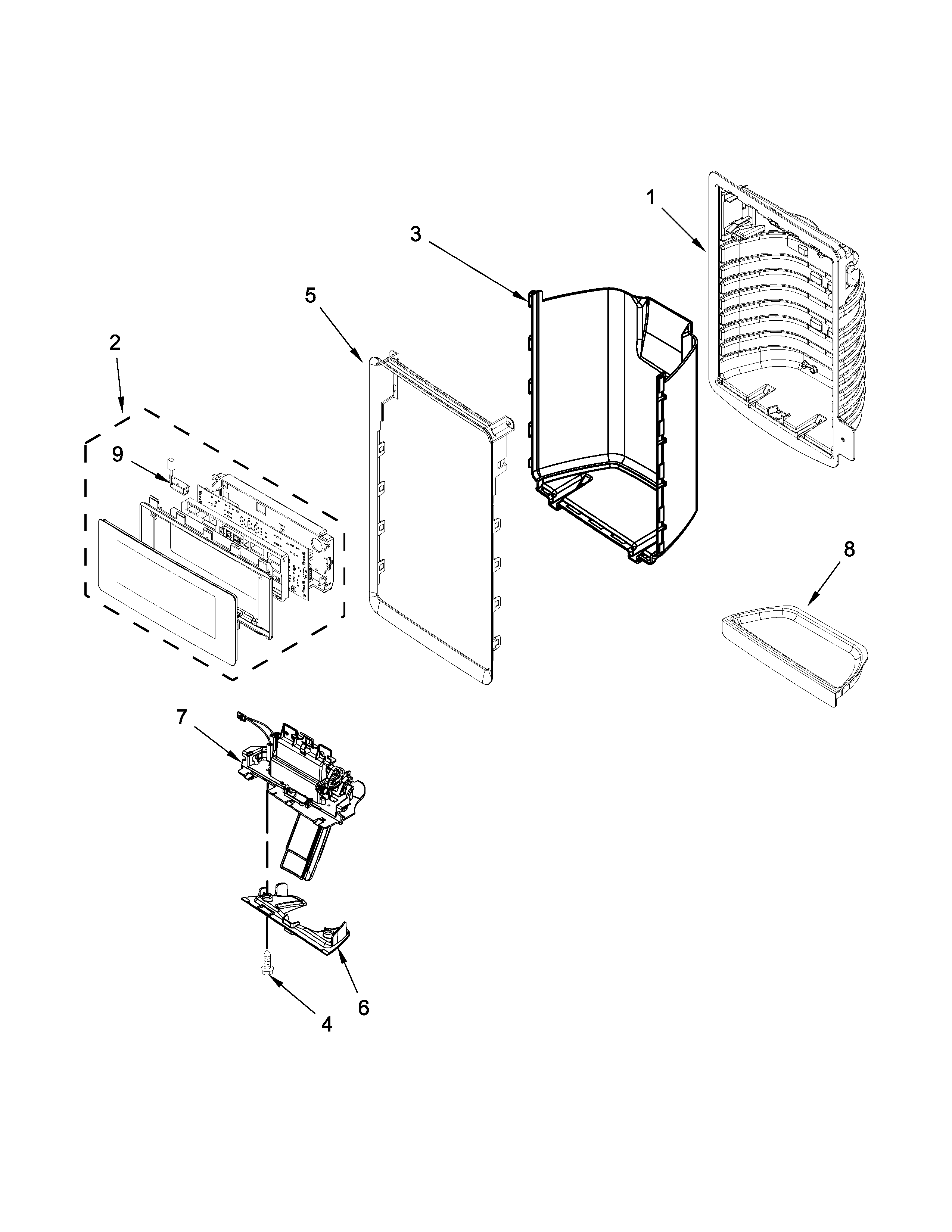 Dispenser front parts