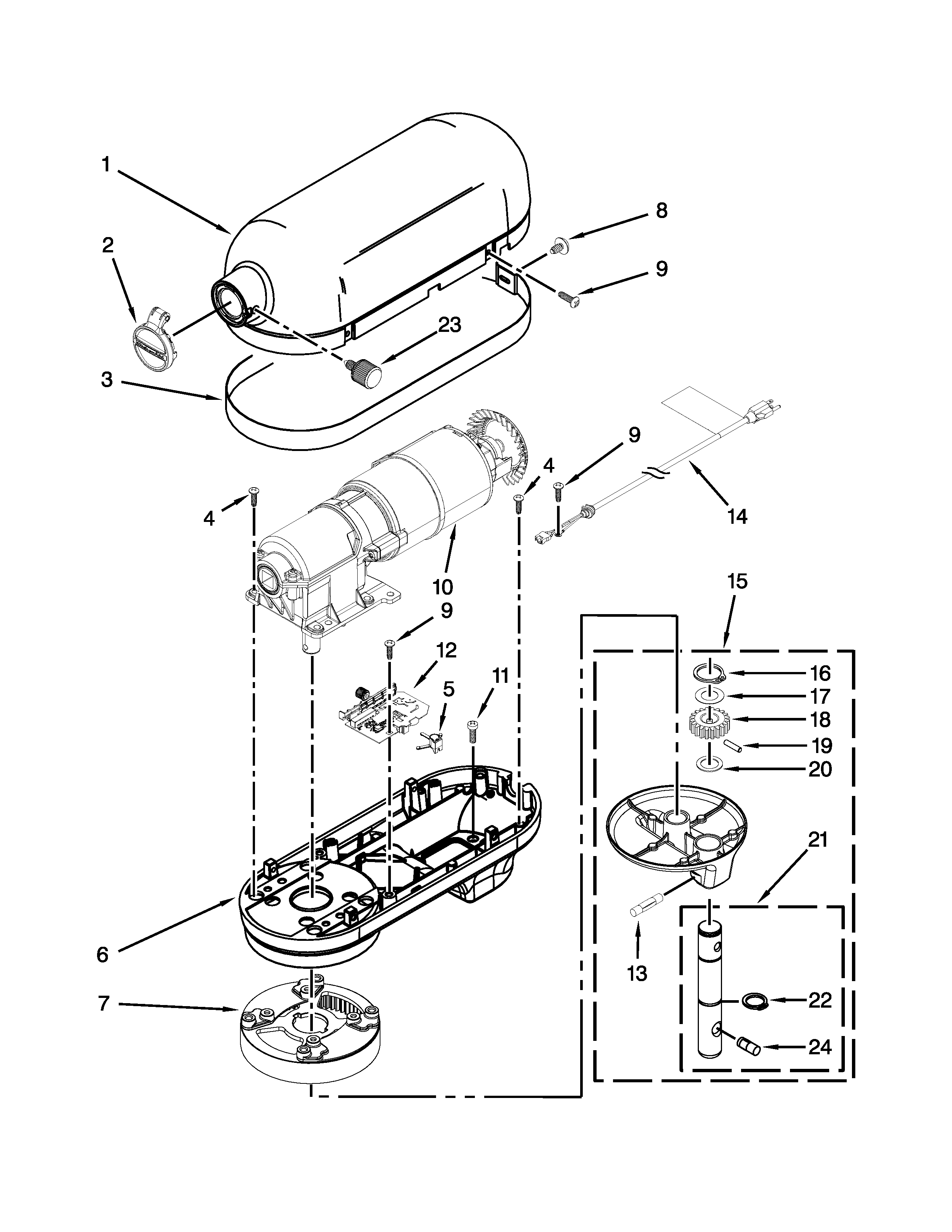 Case, gearing and planetary unit parts