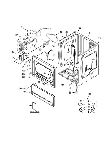 Lower cabinet and front panel parts