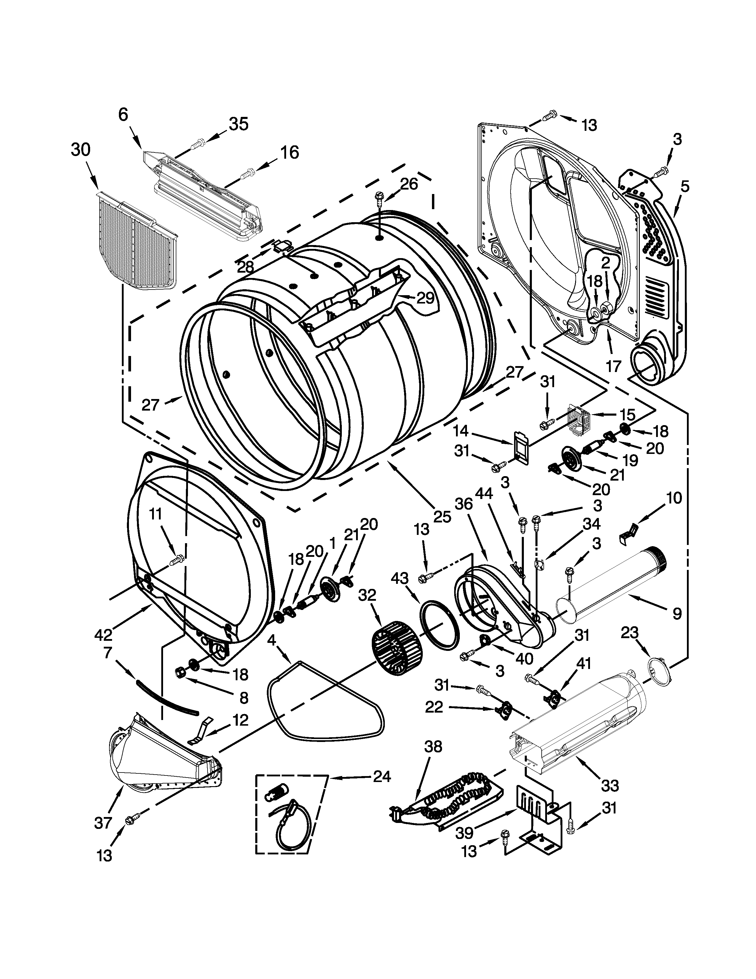 Upper and lower bulkhead parts