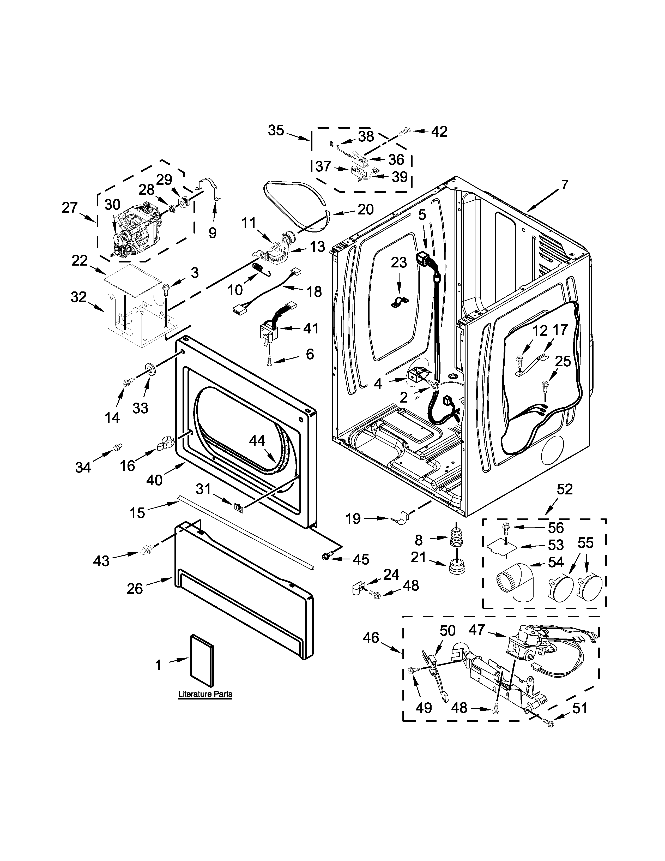 LOWER CABINET AND FRONT PANEL PARTS