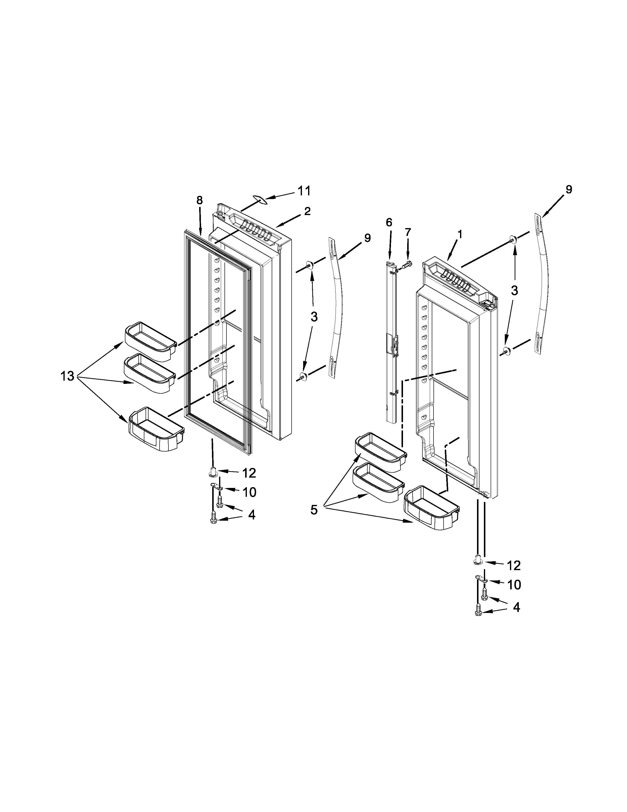 Refrigerator door parts