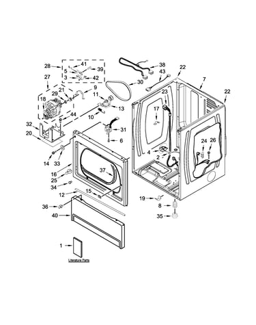 Lower cabinet and front panel parts