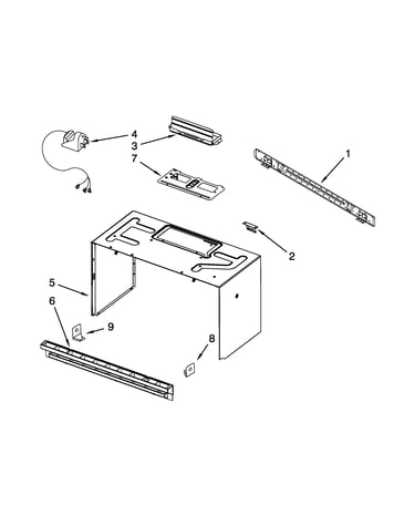 Cabinet and installation parts