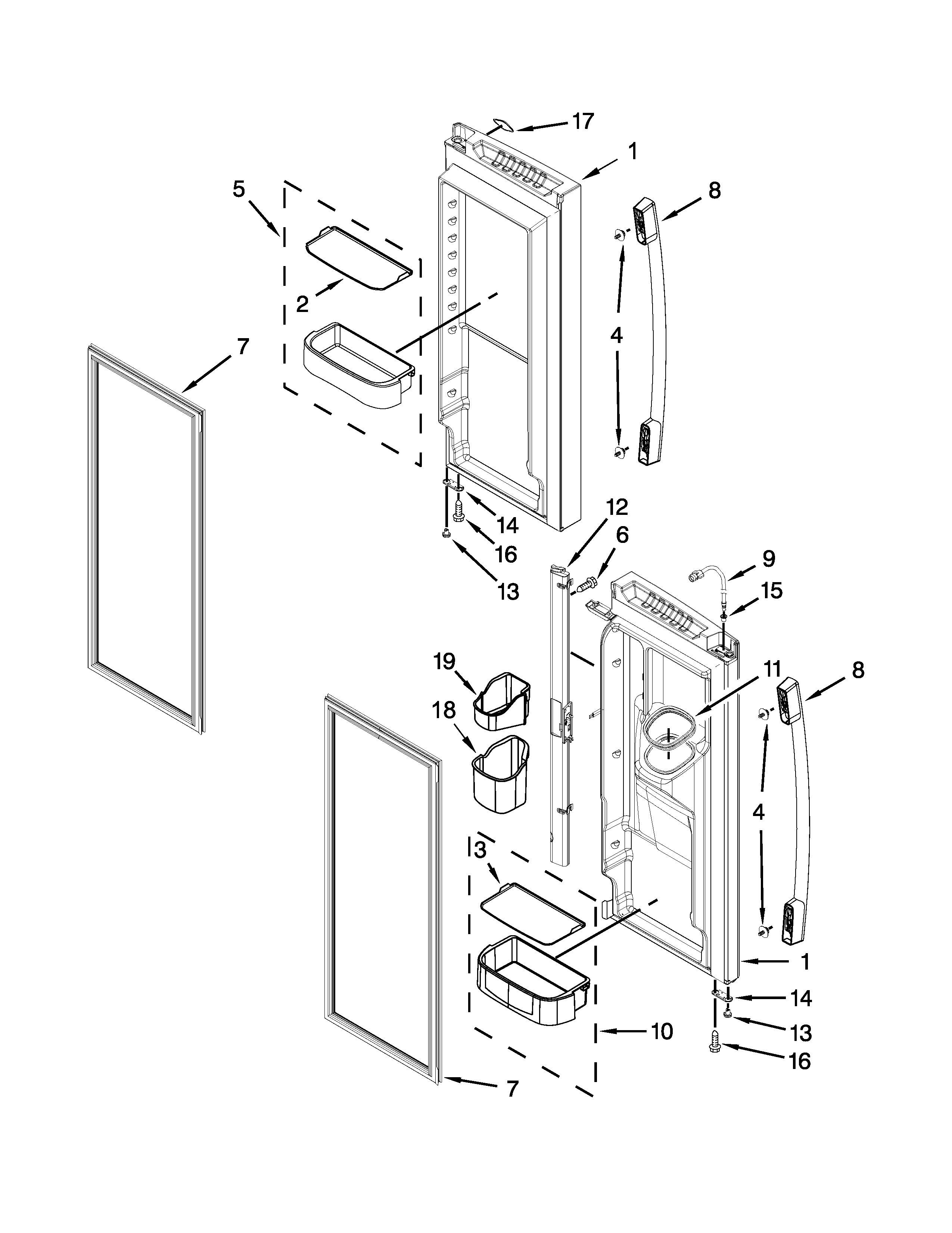 Refrigerator door parts