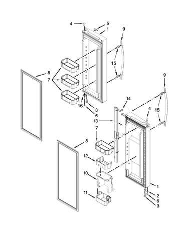 Refrigerator door parts
