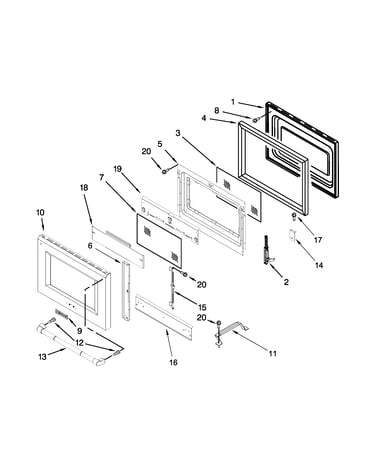 30" oven door parts
