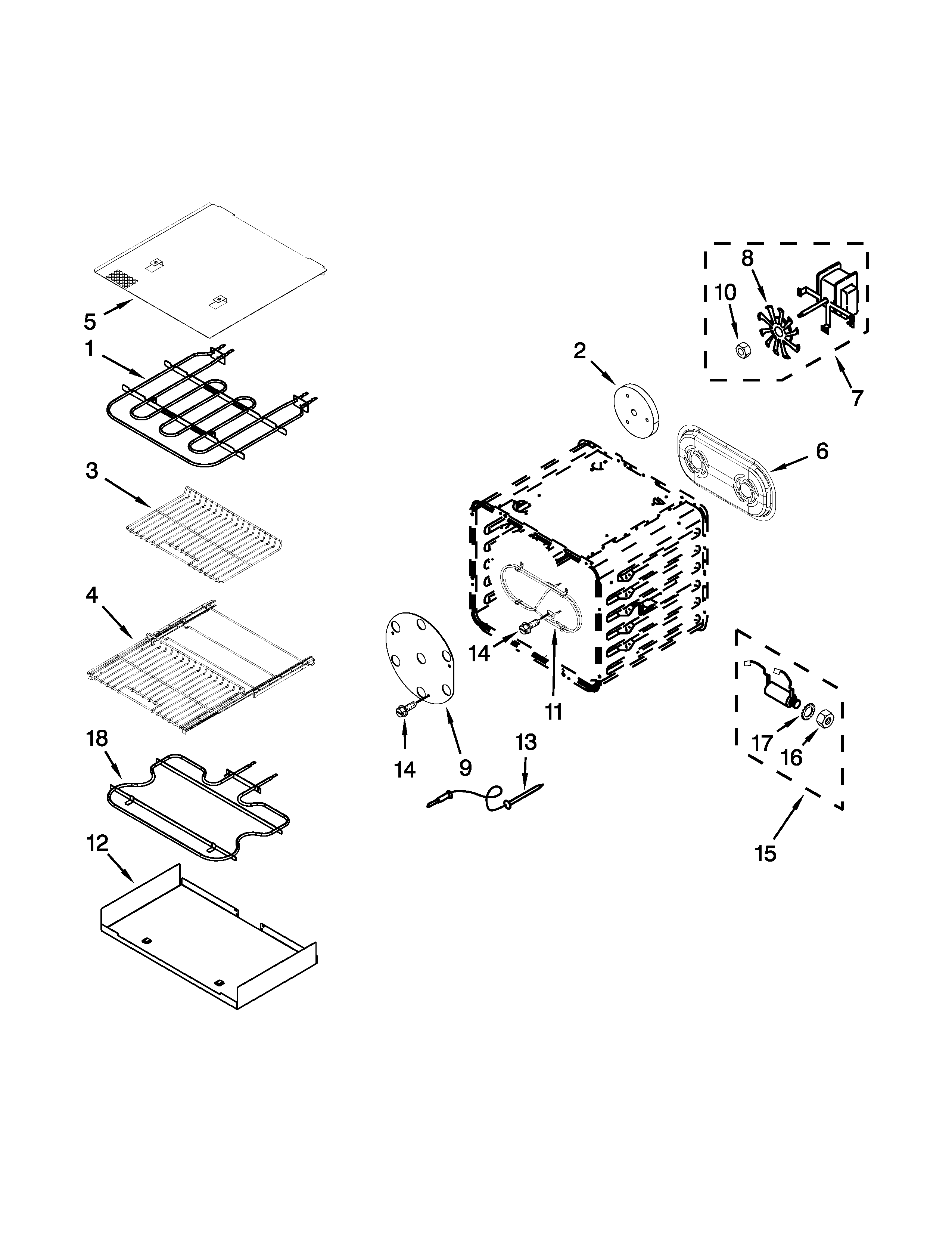 30" internal oven parts