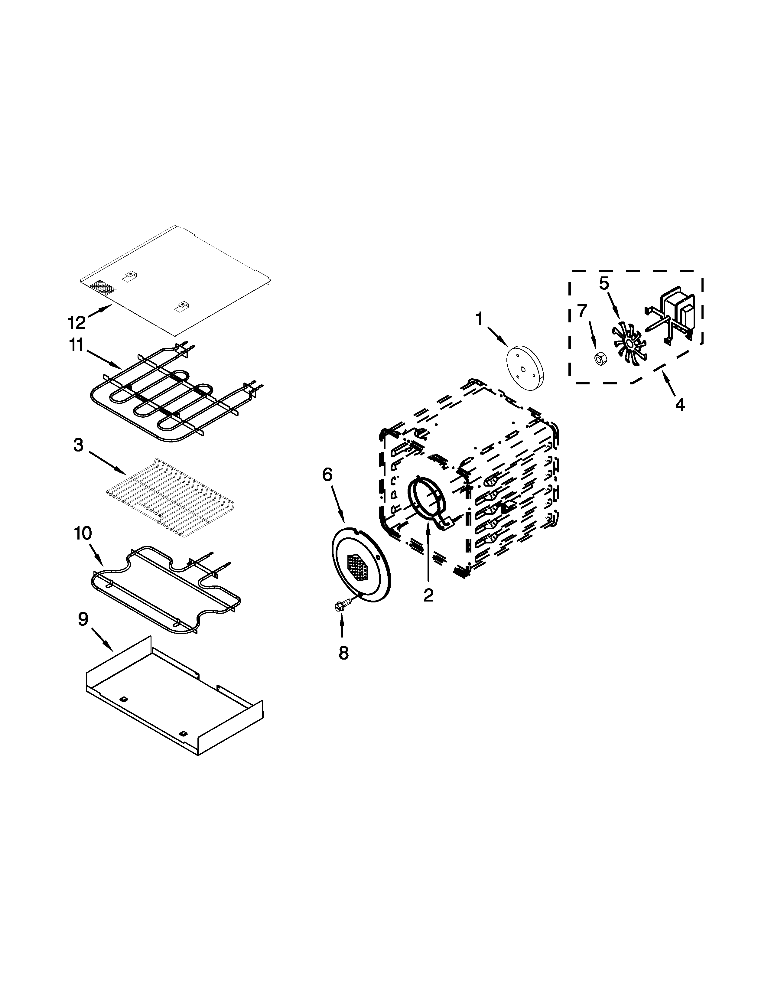 18" internal oven parts