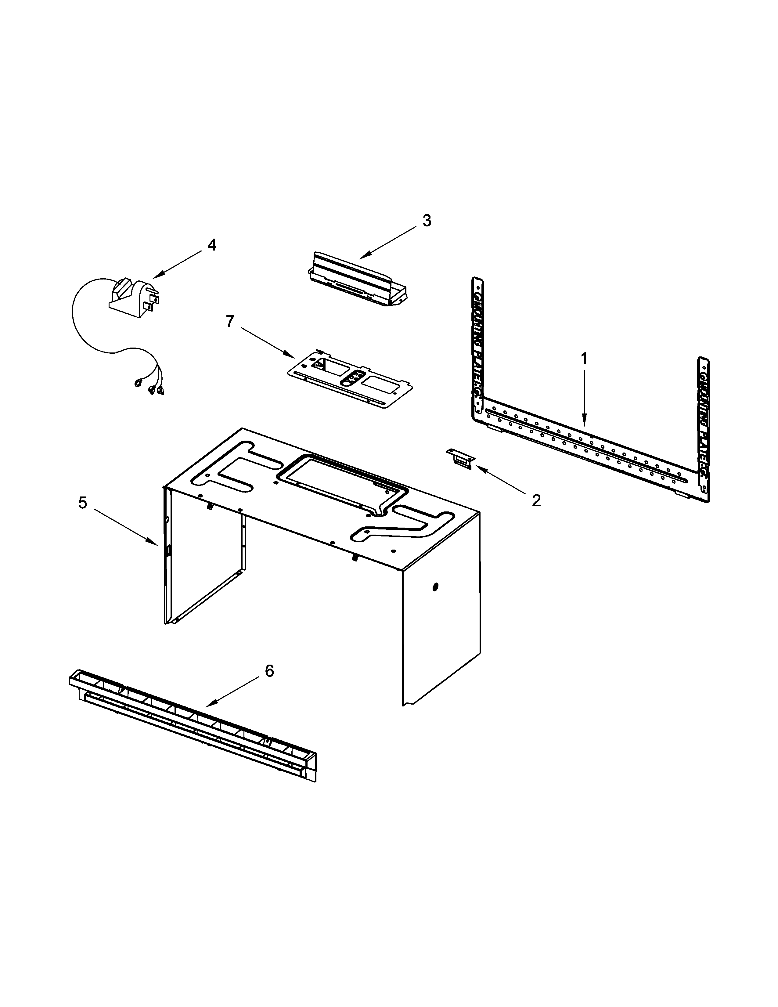Cabinet and installation parts