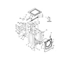 Whirlpool WFW7590FW0 top and cabinet parts diagram