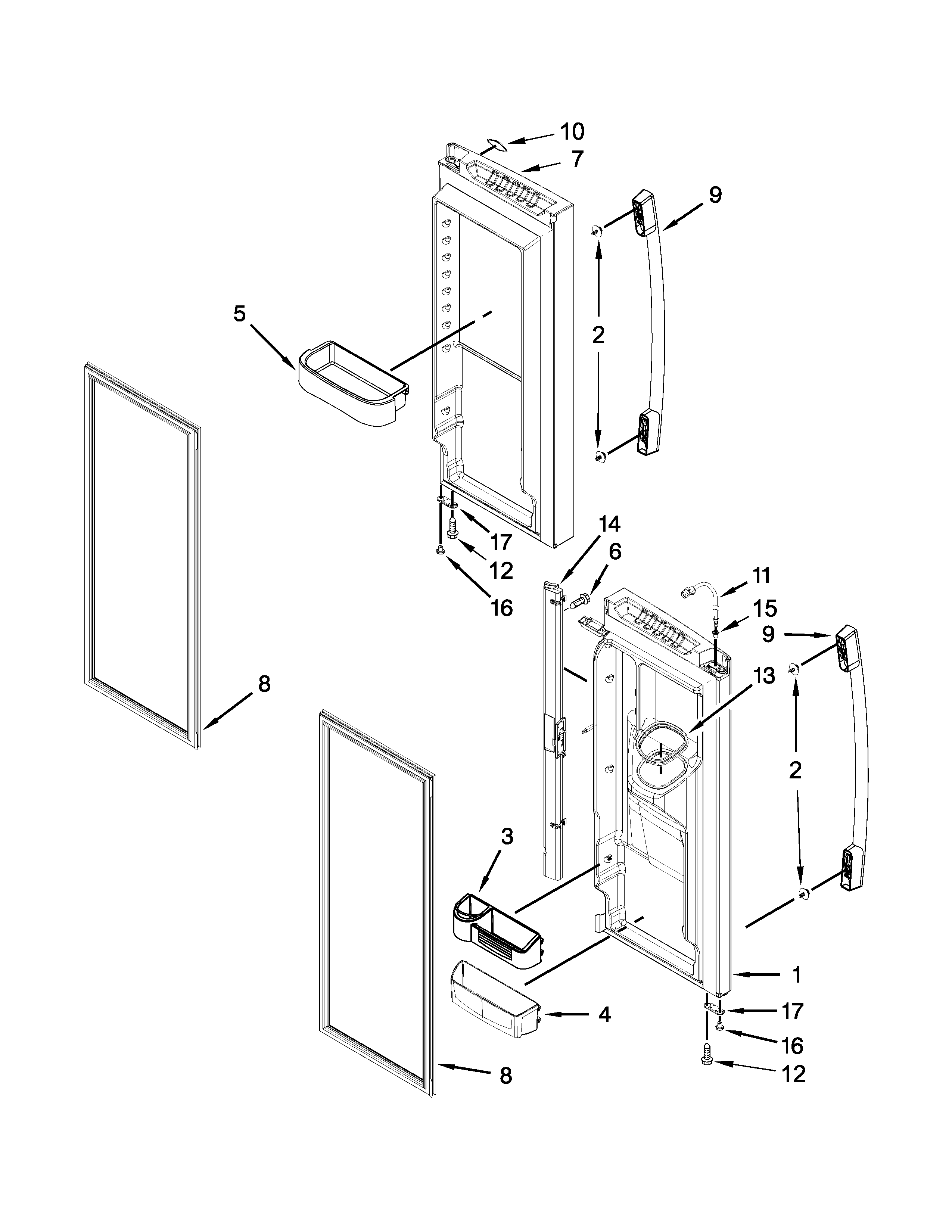 Refrigerator door parts