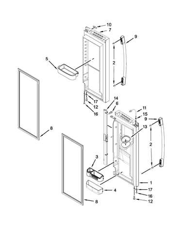 Refrigerator door parts