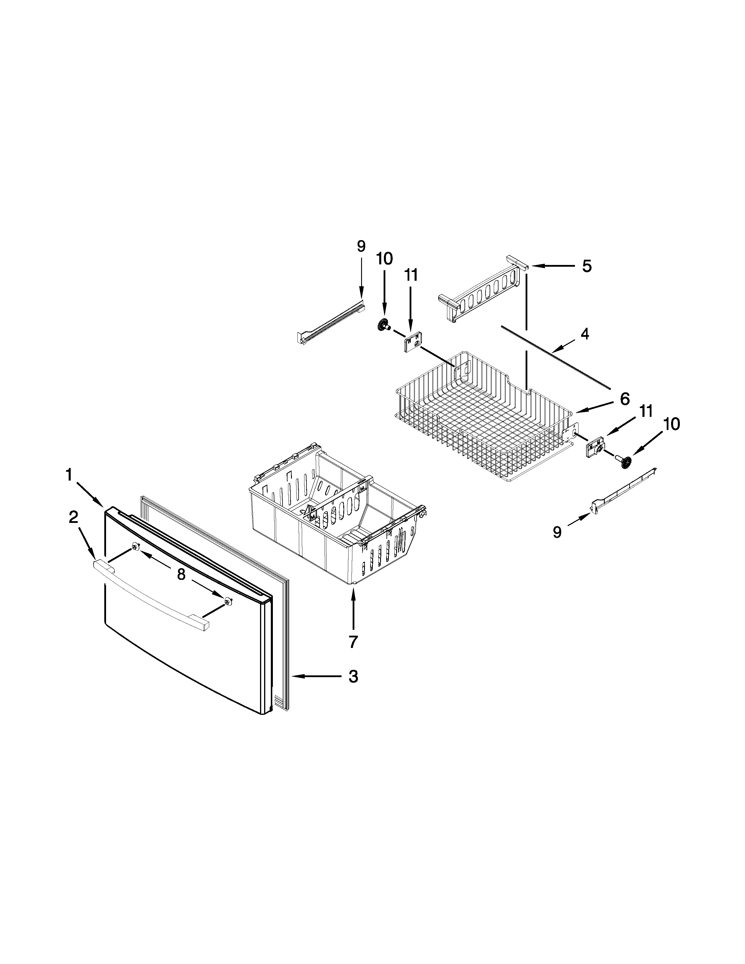 Freezer door parts