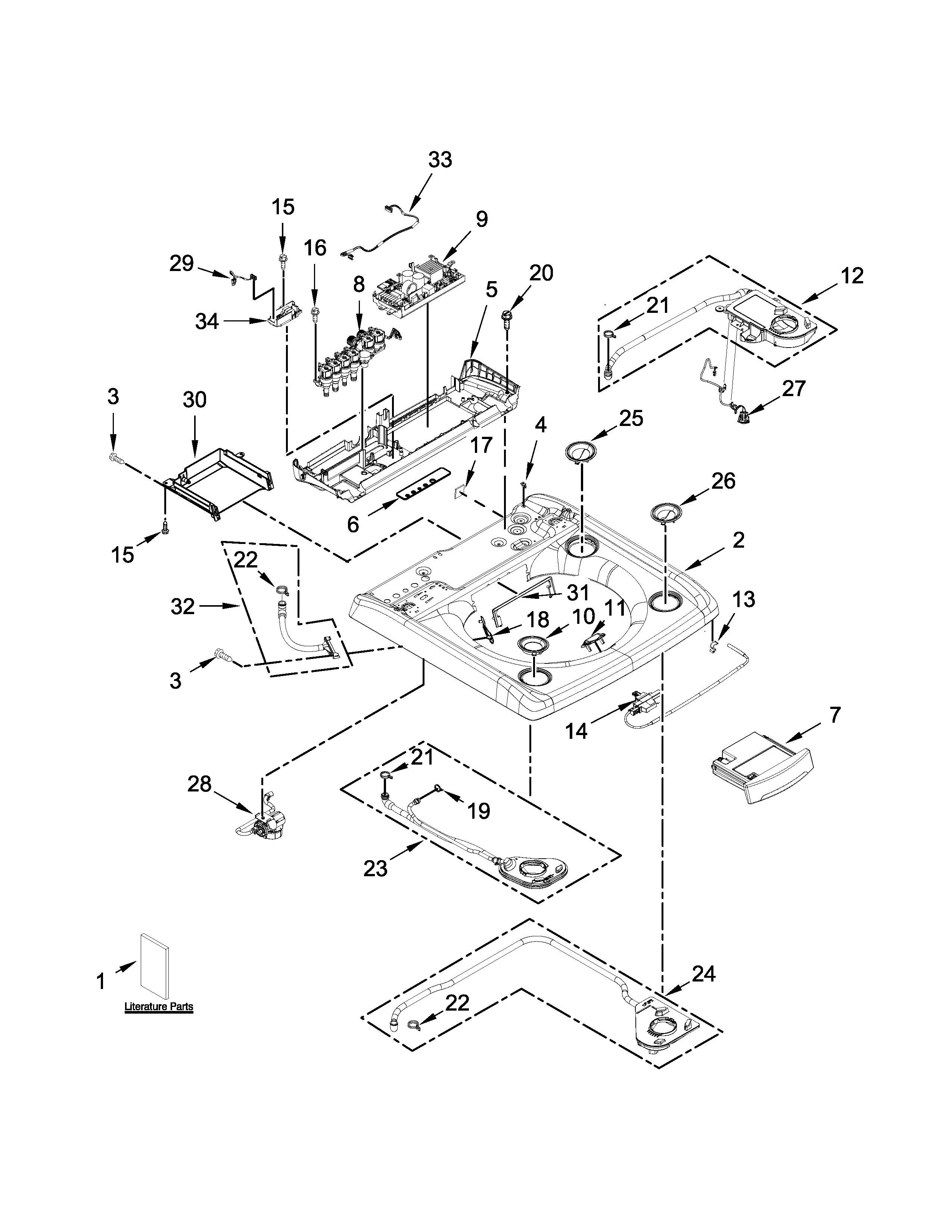 Top and control parts