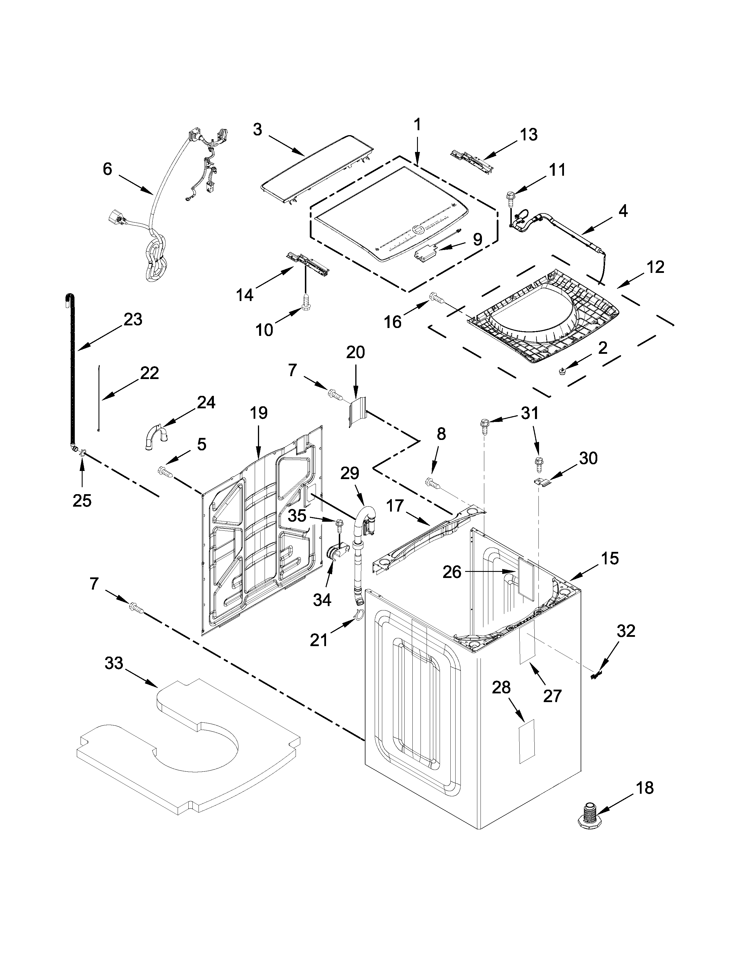 Lid and cabinet parts