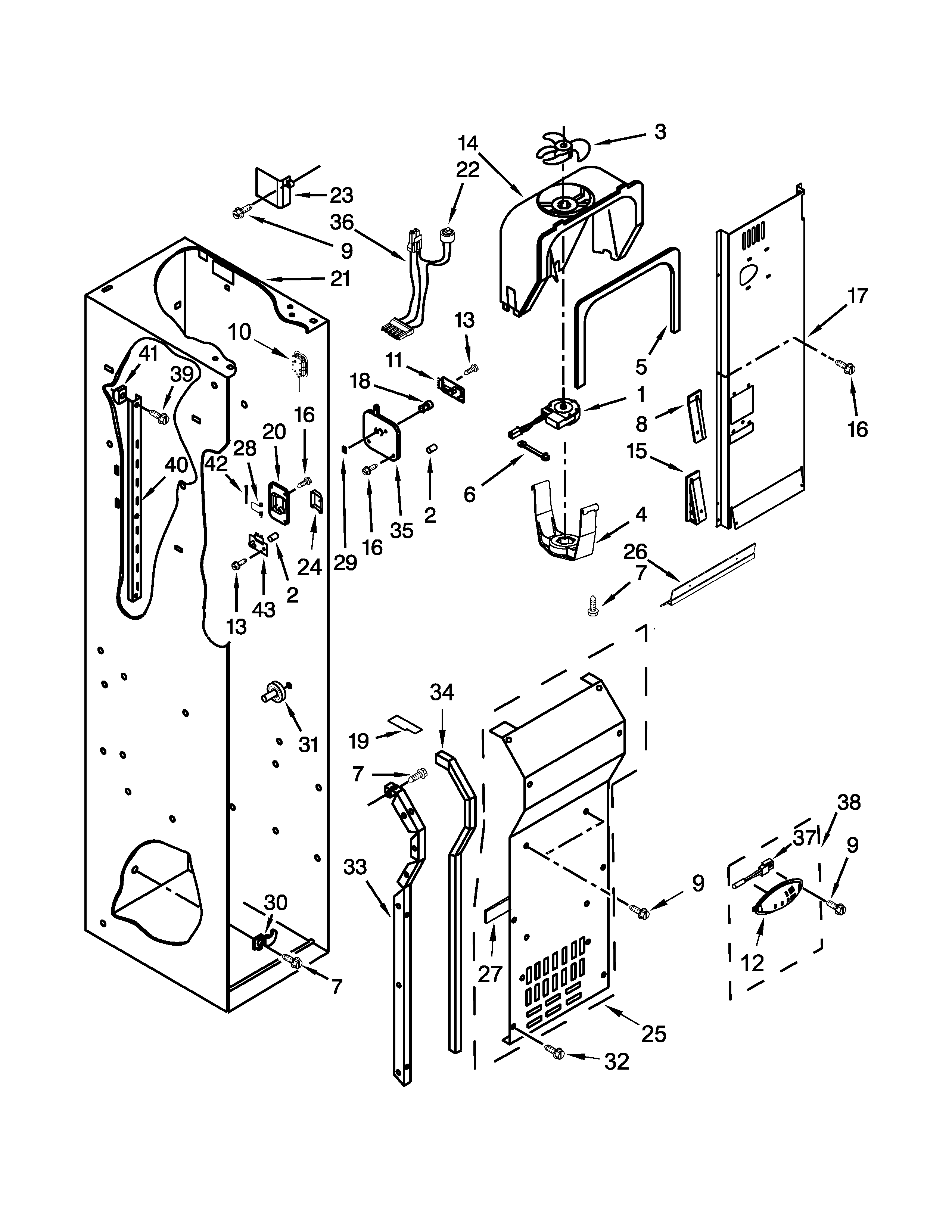 FREEZER LINER AND AIR FLOW PARTS