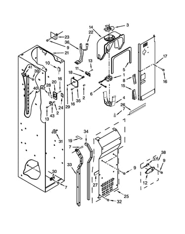Freezer liner and air flow parts