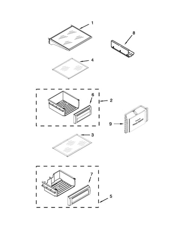 Refrigerator shelf parts
