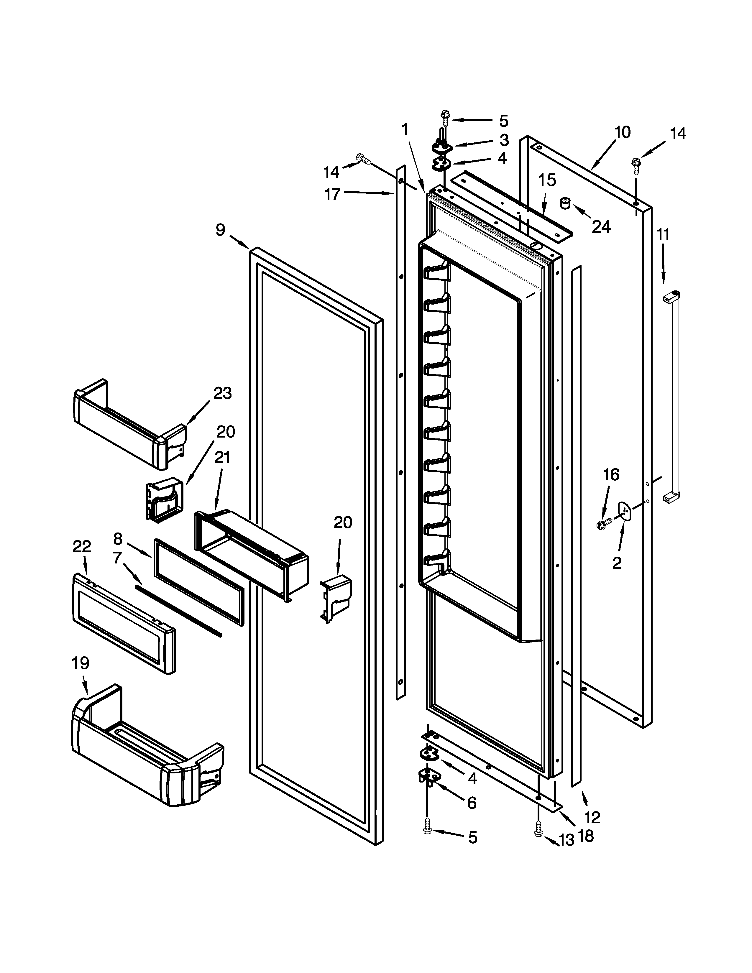 Refrigerator door parts