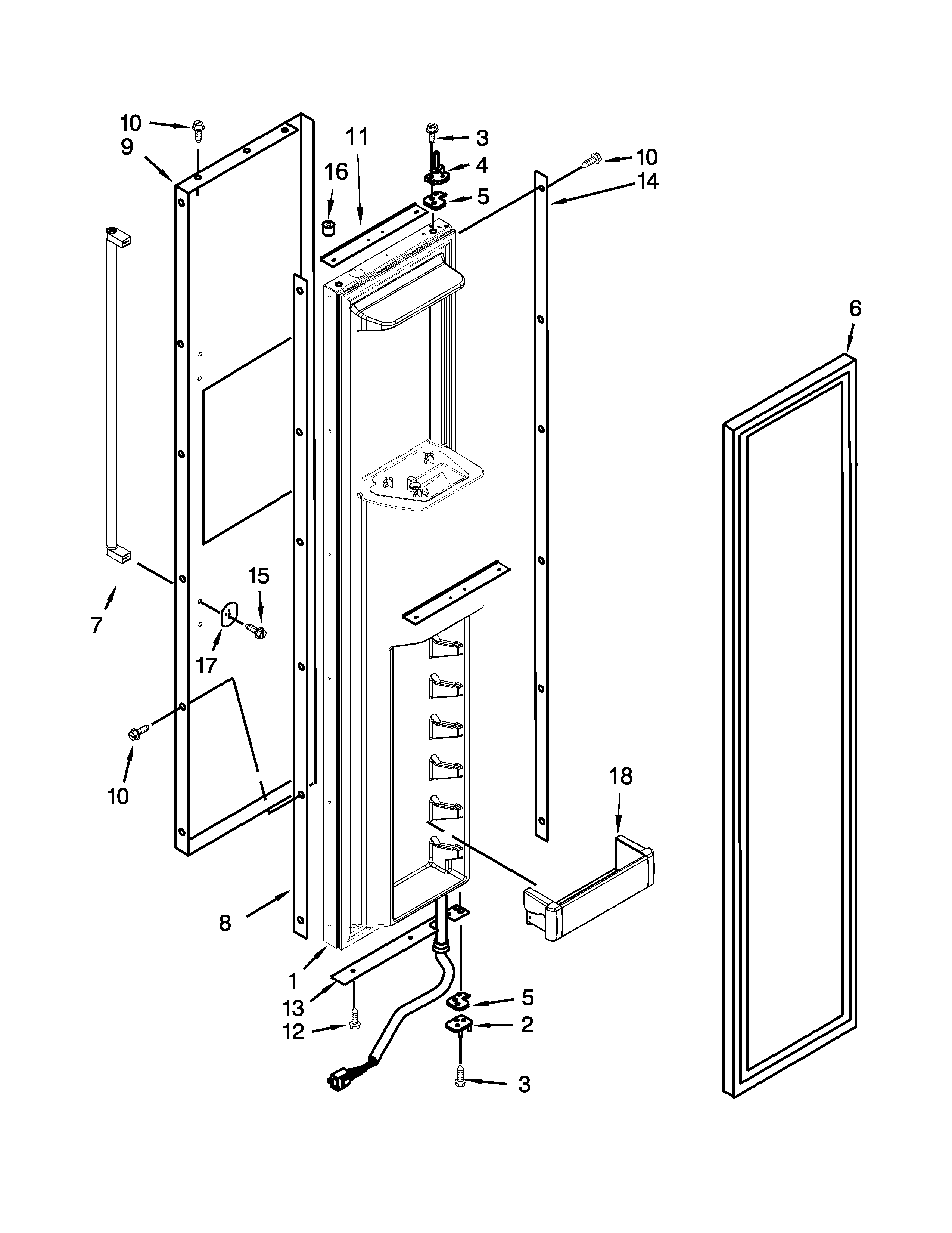 Freezer door parts