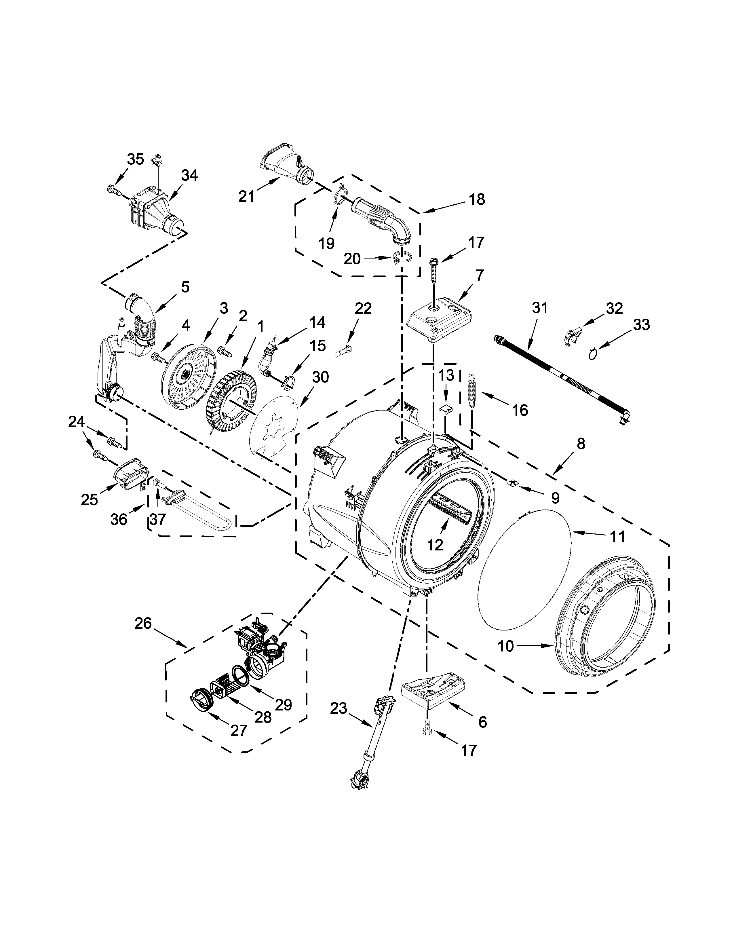 Tub and basket parts
