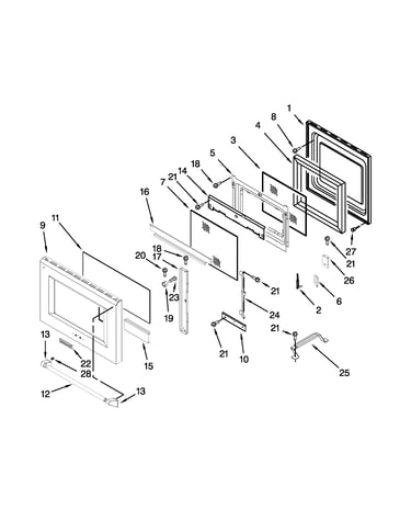 Oven door parts