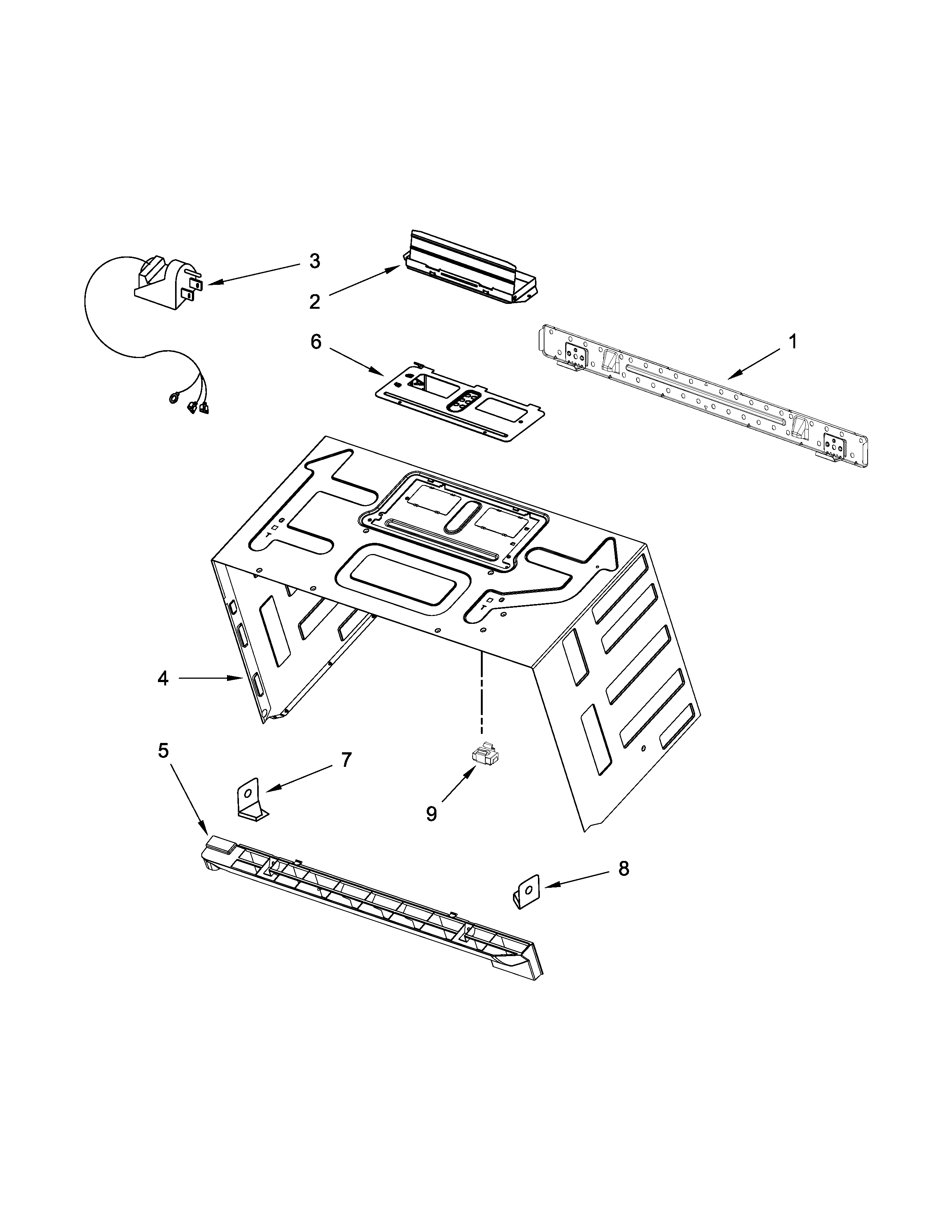 Cabinet and installation parts