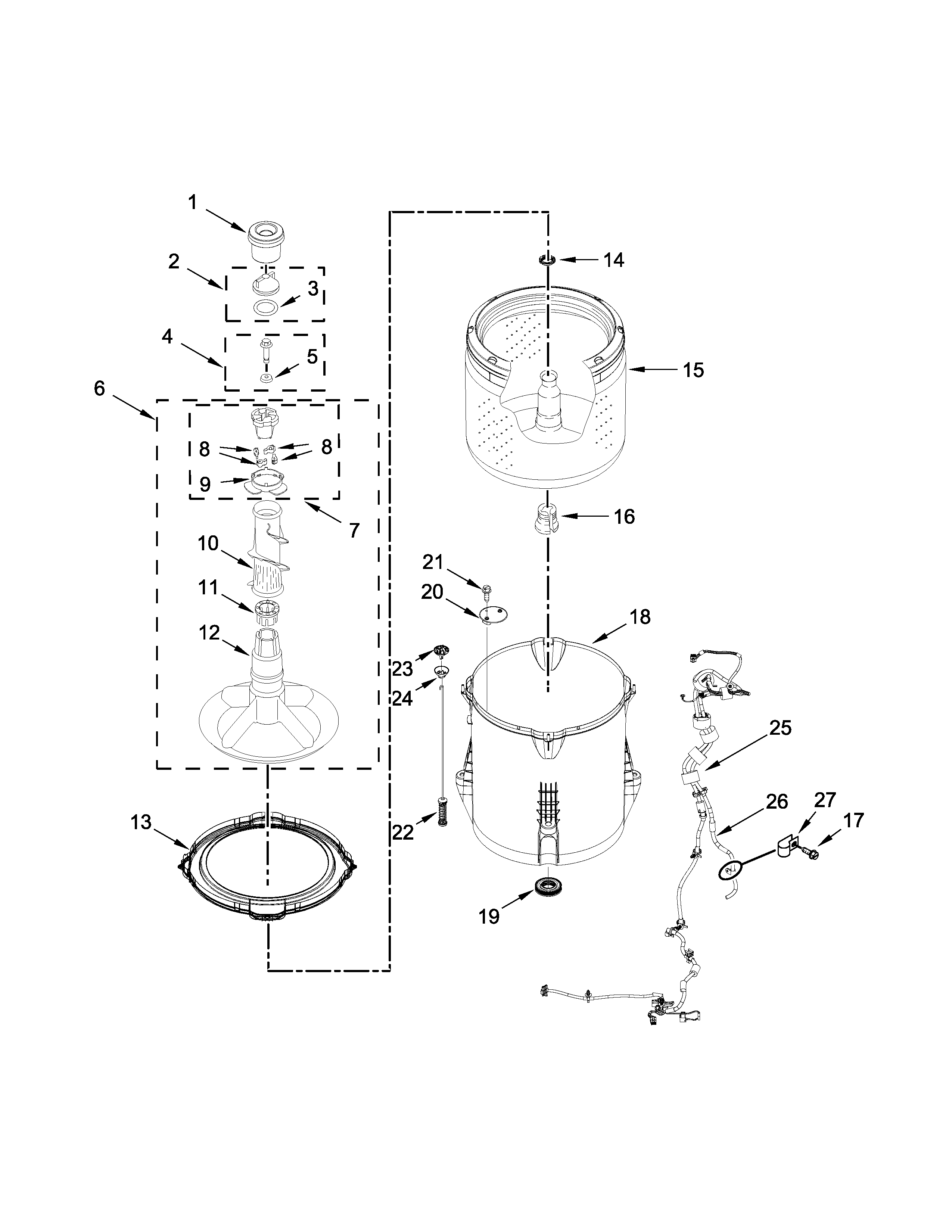 Basket and tub parts