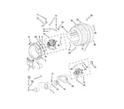 Maytag MED7500YW2 drum and motor parts diagram