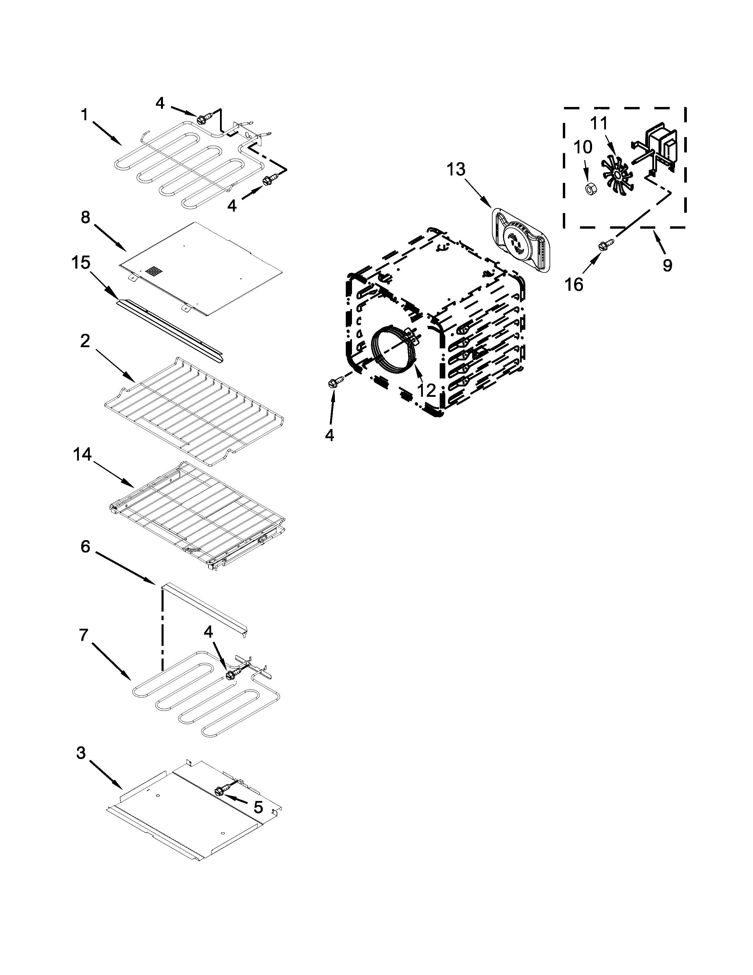 Internal oven parts