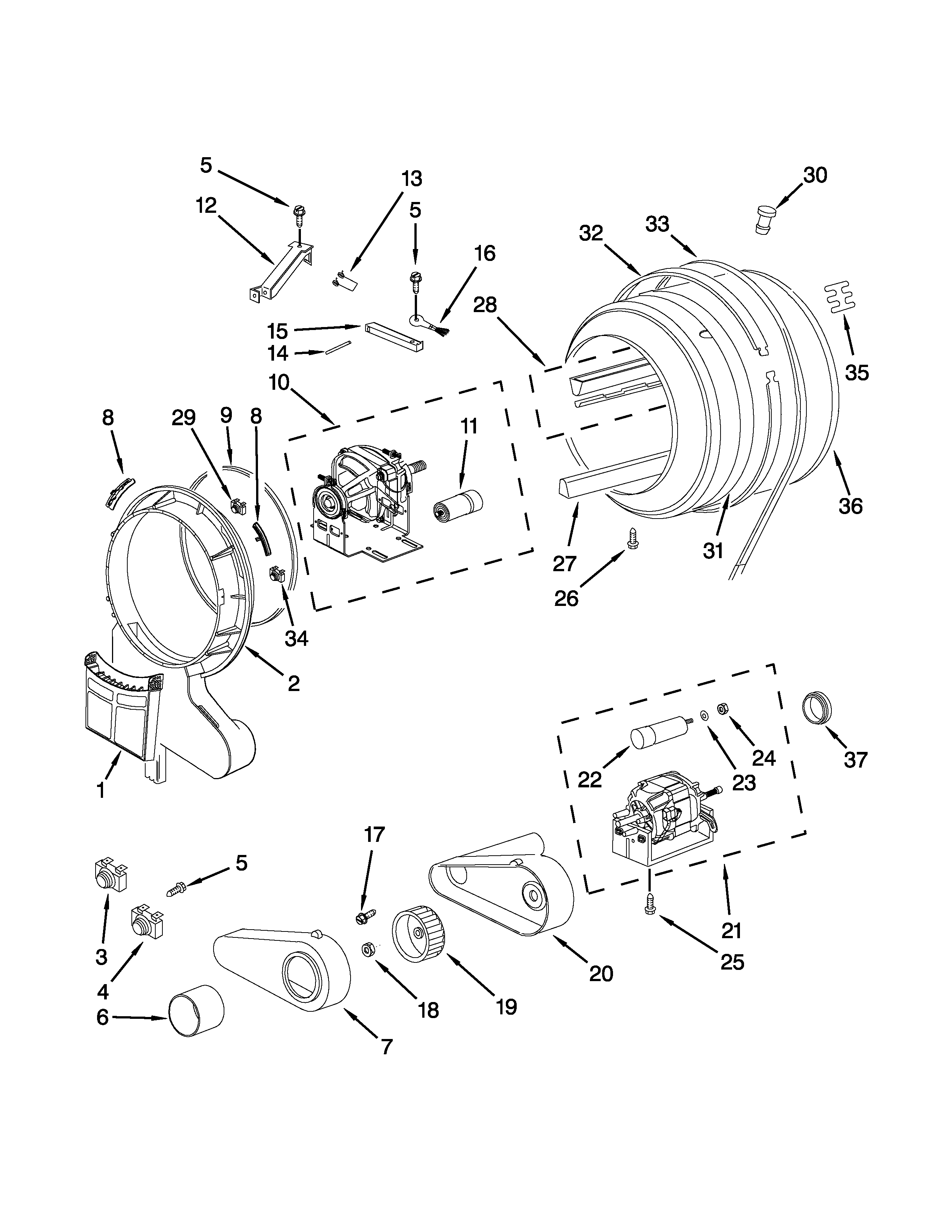 DRUM AND MOTOR PARTS