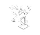 Maytag MEDC215EW1 top and console parts diagram