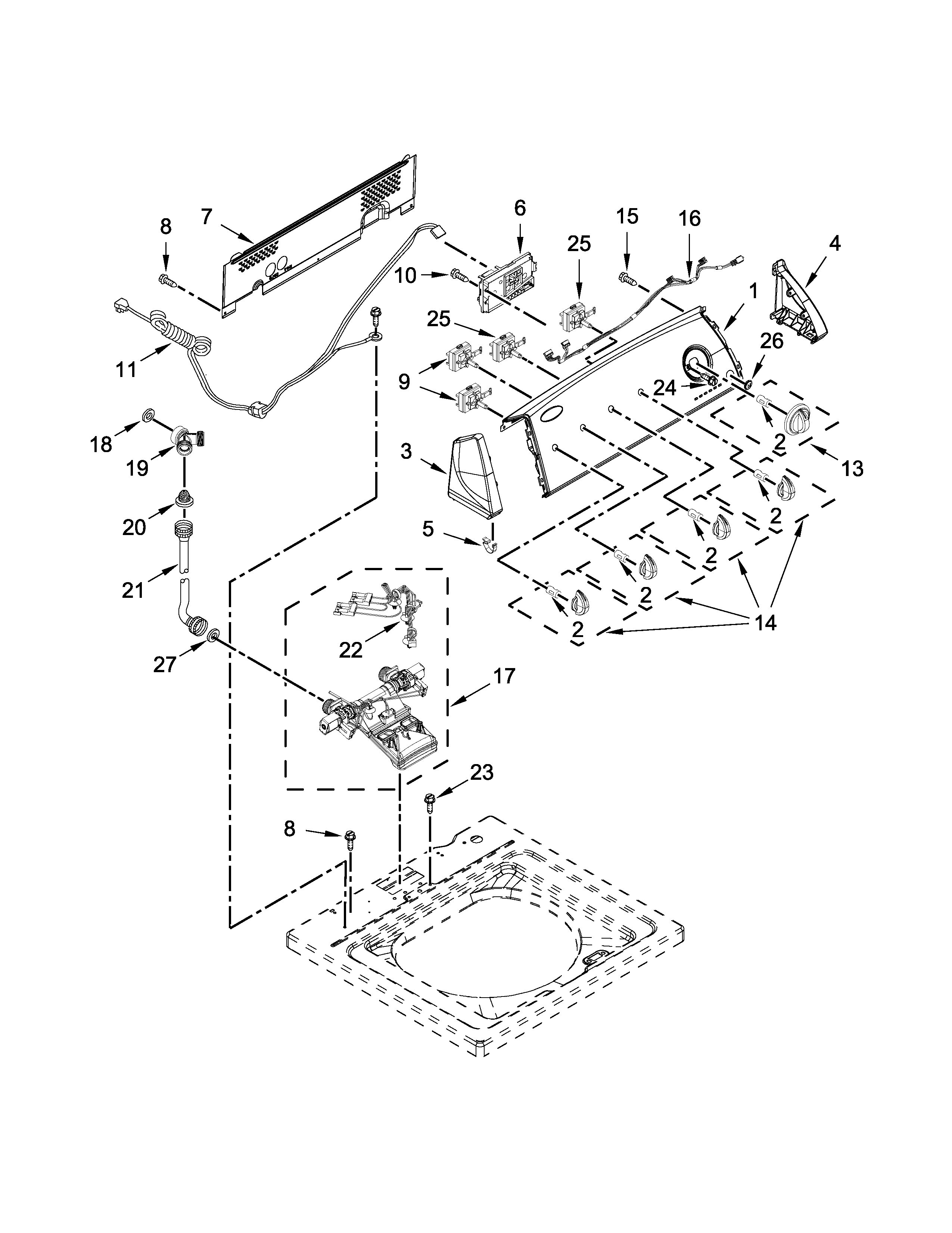 CONTROLS AND WATER INLET PARTS